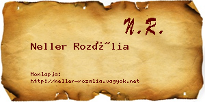 Neller Rozália névjegykártya